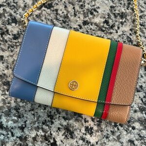 Tory Burch wallet on a chain